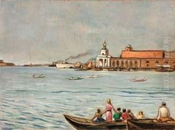 Venezia - La Punta Della Dogana Oil Painting by Alberto Martini