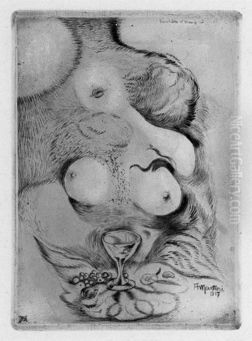 Banchetto D'amore Oil Painting by Alberto Martini