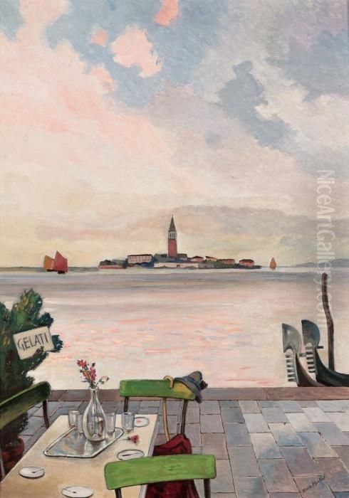 Terrazza In Vista San Giorgio - (1939) Oil Painting by Alberto Martini