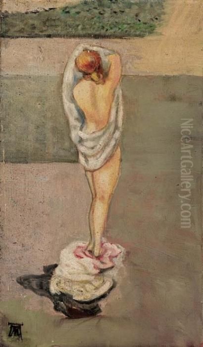 Nudo Di Schiena - (1940) Oil Painting by Alberto Martini