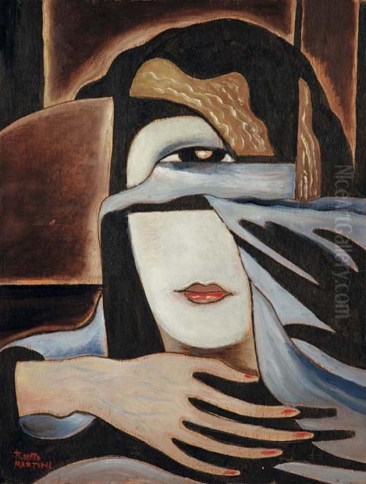 Donna Velata - 1925 Oil Painting by Alberto Martini