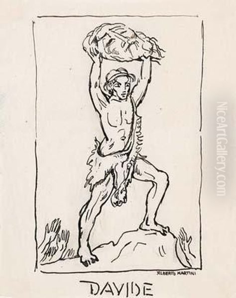 Davide Oil Painting by Alberto Martini