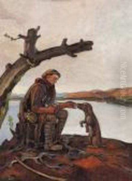 La Cena Del Battitore Oil Painting by Alberto Martini