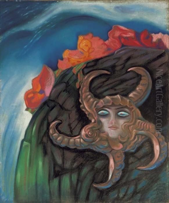 Medusa - 1921 Oil Painting by Alberto Martini