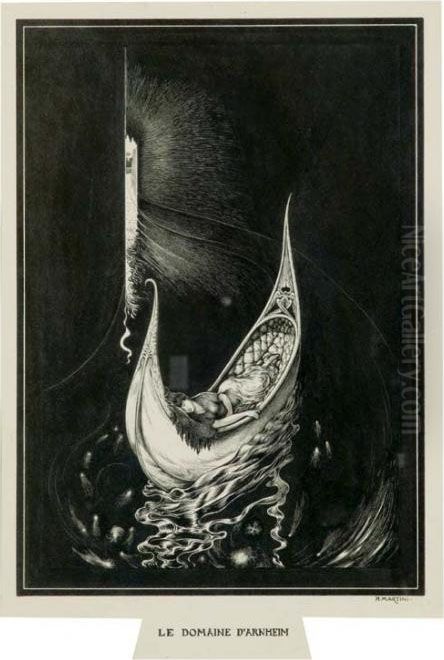 Le Domaine D'arnheim, (1907) Oil Painting by Alberto Martini