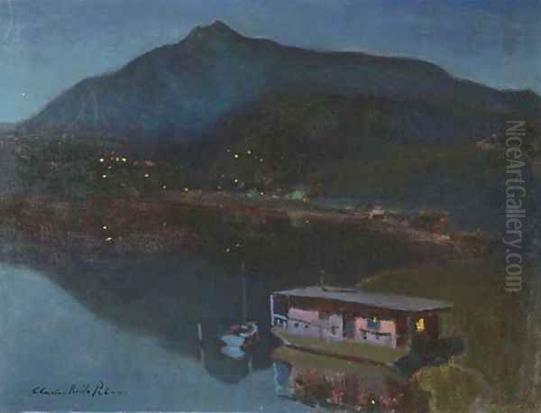 Houseboats on the Marin Delta Oil Painting by Charles Rollo Peters