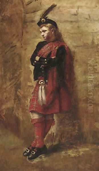 The pensive Highlander Oil Painting by John Pettie