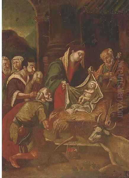 The Adoration of the Shepherds Oil Painting by Jacopo Bassano (Jacopo da Ponte)