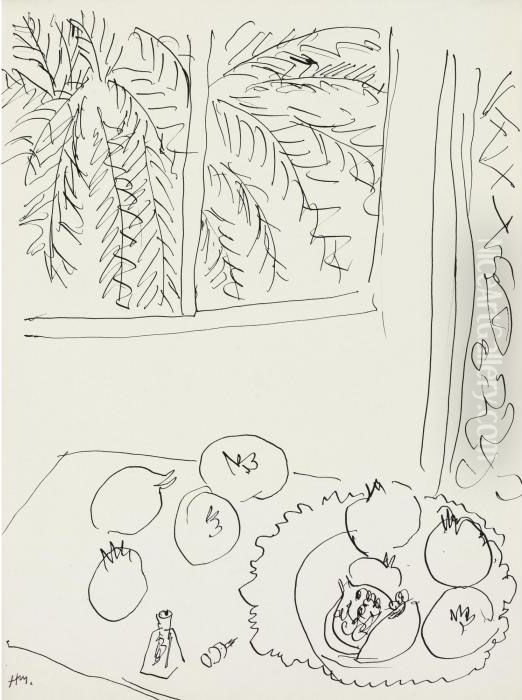 Grenades Sur Une Table, Vence Oil Painting by Henri Matisse