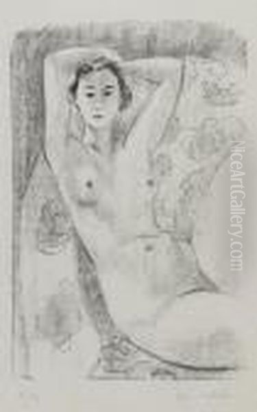 Nu Assis Dans Un Fauteuil Au Decor Fleur Oil Painting by Henri Matisse