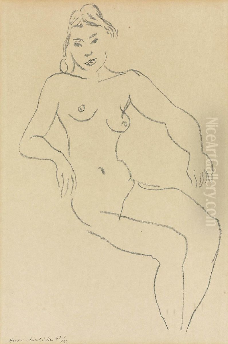 Nu Assis, Chevelure Foncee Oil Painting by Henri Matisse