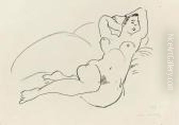 Nu Couche, Les Bras Leves Oil Painting by Henri Matisse