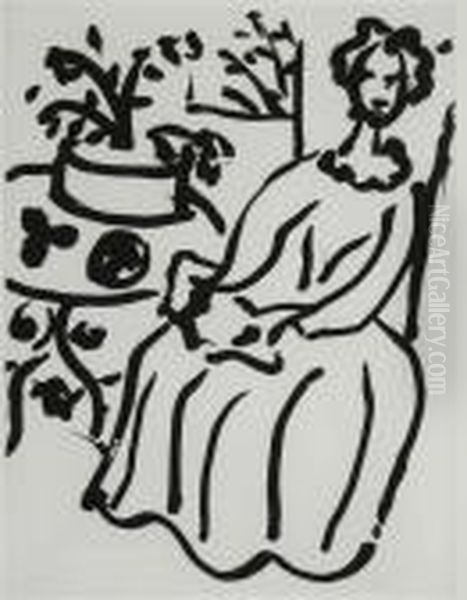 Marie-jose En Robe Jaune Oil Painting by Henri Matisse
