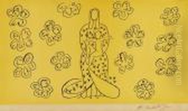Vierge A L'enfant Au Decor Fleuri Oil Painting by Henri Matisse
