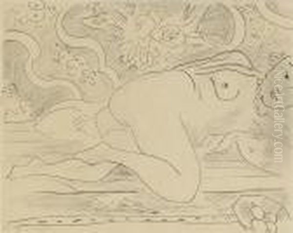 Au Couche A La Coupe De Fruits Oil Painting by Henri Matisse