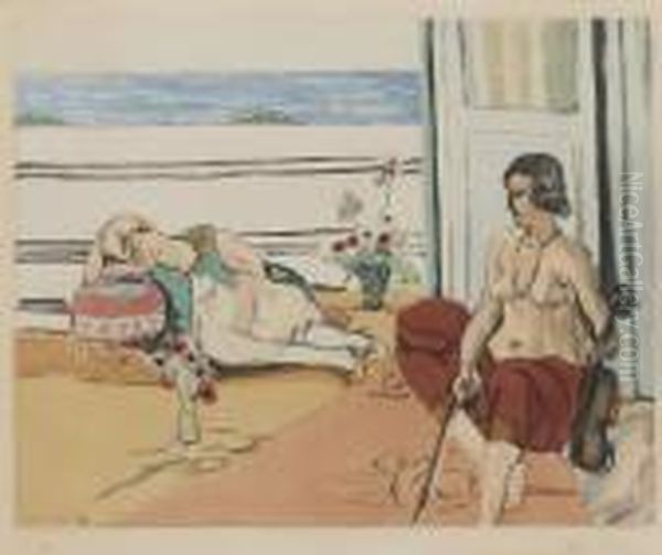 Odalisque Sur La Terrasse Oil Painting by Henri Matisse