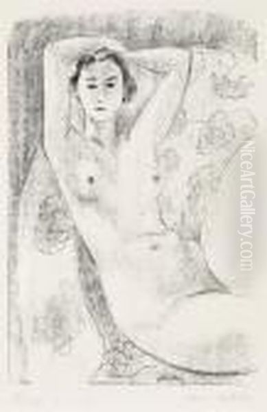 Nu Assis Dans Un Fauteuil Au Decor Fleuri Oil Painting by Henri Matisse