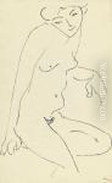 Nu De Trois-quarts, La Tete Penchee Oil Painting by Henri Matisse