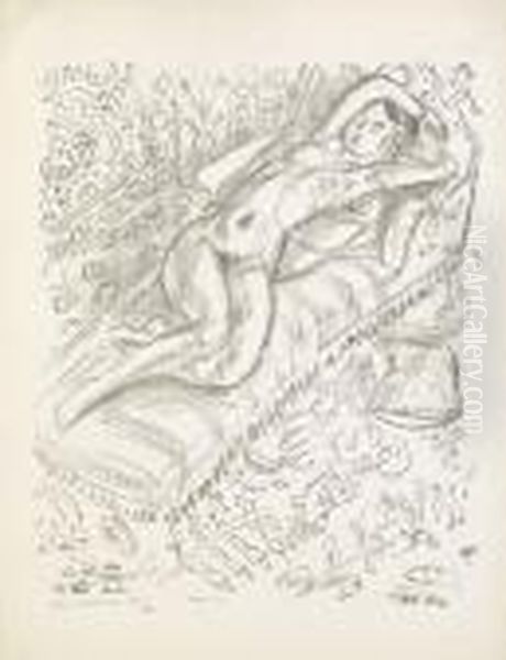 Nu Sur Chaise De Repos Sur Fond Moucharabien Oil Painting by Henri Matisse