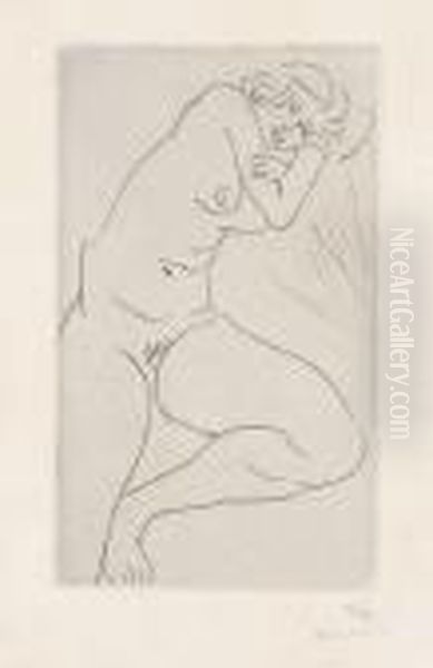 Nu Assis, Latete Dans Les Bras Oil Painting by Henri Matisse