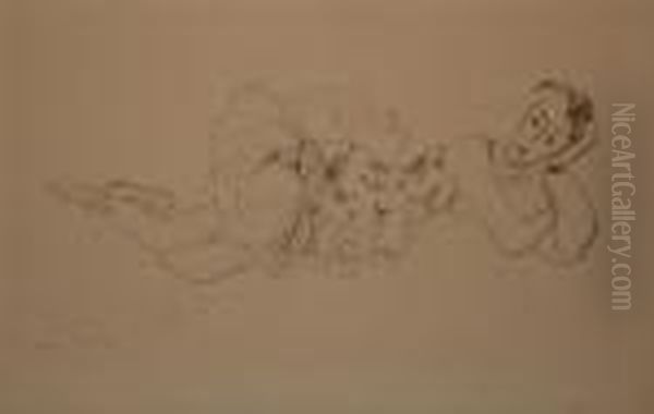 Danseuse Allongee, La Tete Reposant Sur Une Main Oil Painting by Henri Matisse