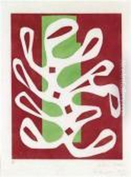 Algue Blanchesur Un Fond Rouge Et Vert Oil Painting by Henri Matisse