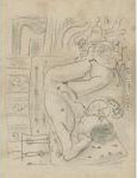 Nu Renserve Au Brasero Oil Painting by Henri Matisse