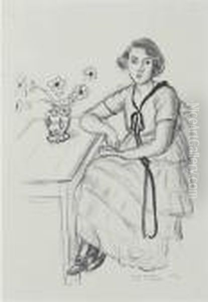 La Robe Jaune Au Ruban Noir Oil Painting by Henri Matisse