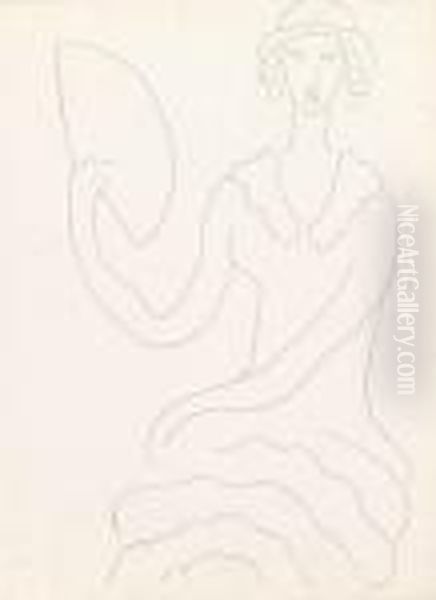 Eventail De Madame Mallarme Oil Painting by Henri Matisse