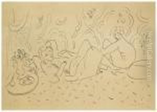 Les Trois Modeles Oil Painting by Henri Matisse