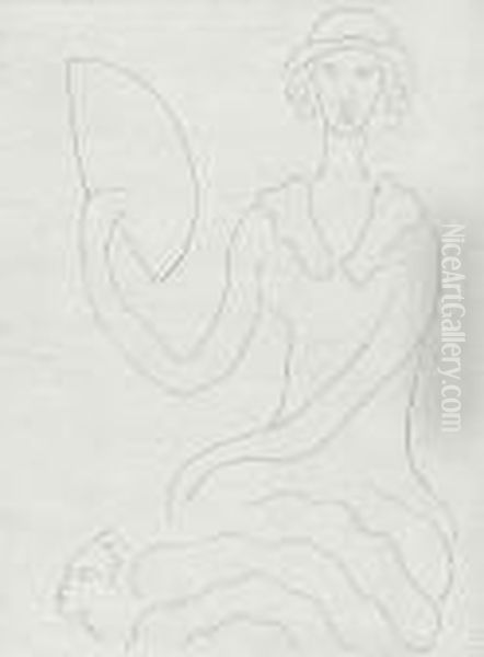 Eventail De Madame Mallarme Oil Painting by Henri Matisse