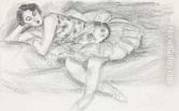 Dix Danseuses Series: Danseuse Au Divan Pilee En Deux Oil Painting by Henri Matisse