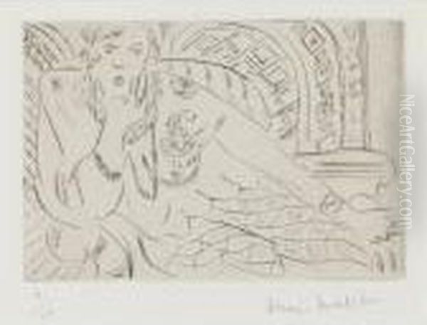 Jeune Femme Sur Fond Moucharabieh Oil Painting by Henri Matisse