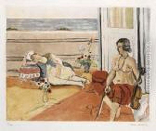 Odalisque Sur La Terrace Oil Painting by Henri Matisse