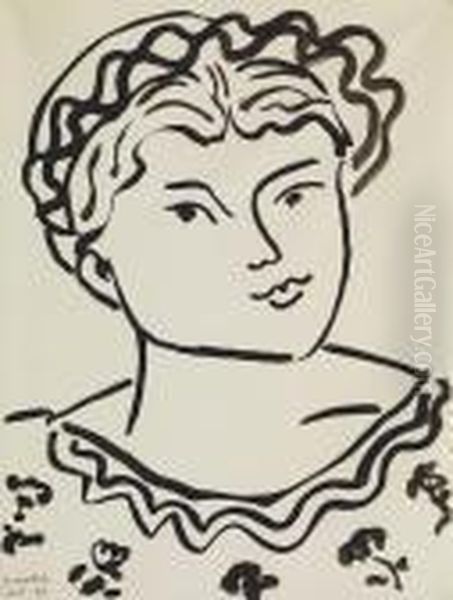 Tete D'une Jeune Fille Oil Painting by Henri Matisse