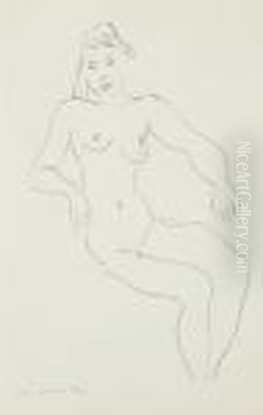 Nu Assis, Chevelure Foncee Oil Painting by Henri Matisse