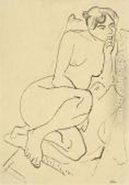 Figure Pensive Oil Painting by Henri Matisse