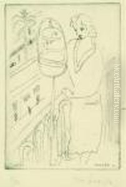 Fiatal No A Balkonon Madarkalitkaval Oil Painting by Henri Matisse