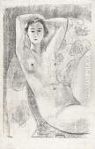 Nu Assis Dansun Fauteuil Au Decor Fleuri Oil Painting by Henri Matisse