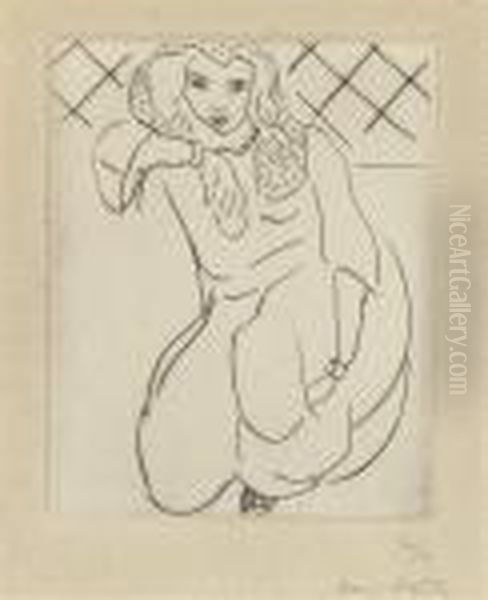 Orientale Accroupie, Voile Sur La Tete Oil Painting by Henri Matisse