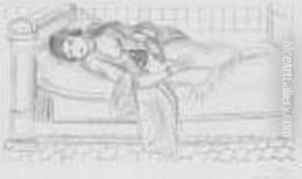 Orientale Sur Lit De Repos, Sol De Carreaux Rouges Oil Painting by Henri Matisse