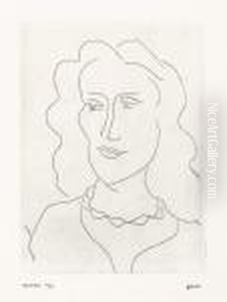 Jeune Femme, Visage De Trios-quarts Oil Painting by Henri Matisse