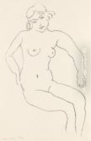Nu Assis, Chevelure Claire Oil Painting by Henri Matisse