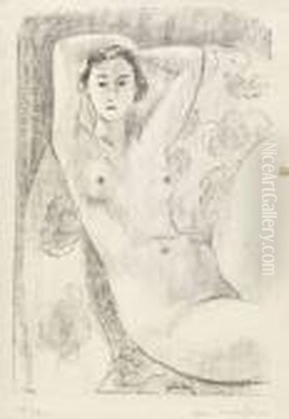 Nu Assis Au Decor Fleuri Oil Painting by Henri Matisse