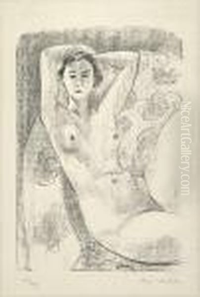 Nu Assis Dans Un Fauteuil Au Decor Fleuri. Oil Painting by Henri Matisse