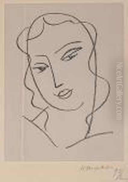 Etudes Pour La Vierge - Tete Voilee Oil Painting by Henri Matisse