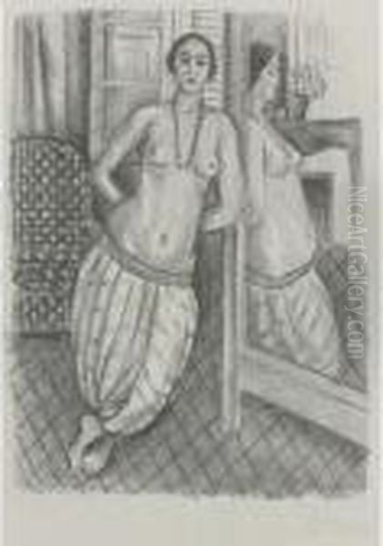 Odalisque A La Culotte Rayee, Refletee Dans La Glace Oil Painting by Henri Matisse