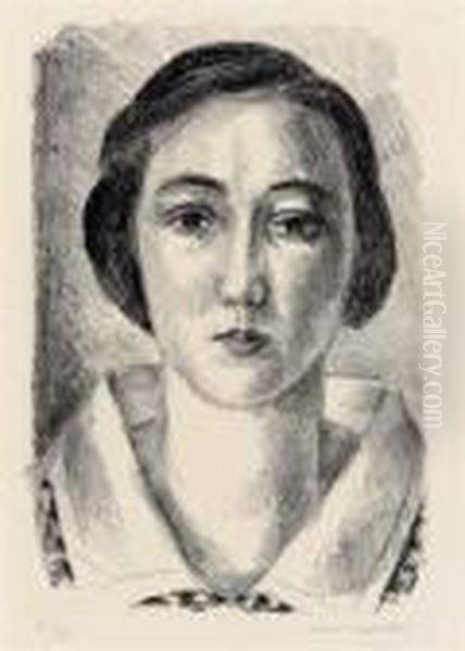 Jeune Fille En Robe Fleurie Au Col D'organdi Oil Painting by Henri Matisse