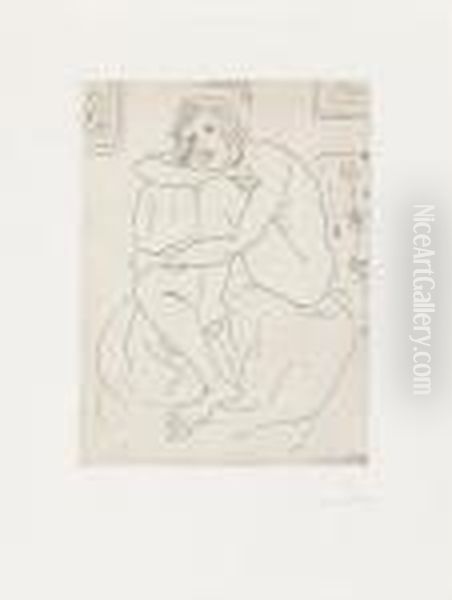 Nu Assis, Mains Aux Genoux. Oil Painting by Henri Matisse