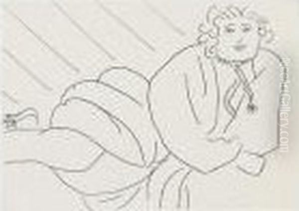 Jeune Femme, La Cordeliere De Son Peignoir En Collier. Oil Painting by Henri Matisse